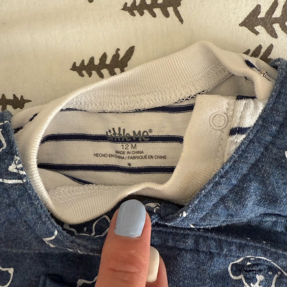 Little Me Navy and White Baby Bodysuit